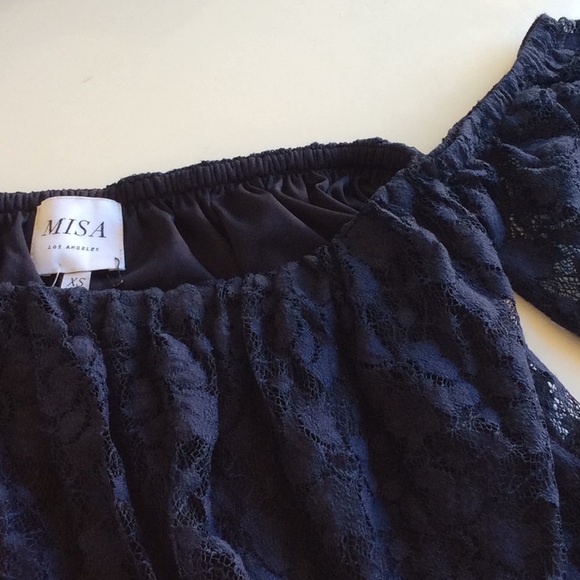 Misa Los Angeles Lillian lace off the shoulder top - Picture 8 of 12